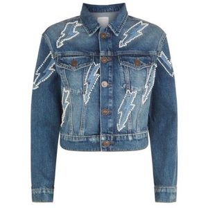 Sandro Pearl Lightning Bolt Cropped Jacket